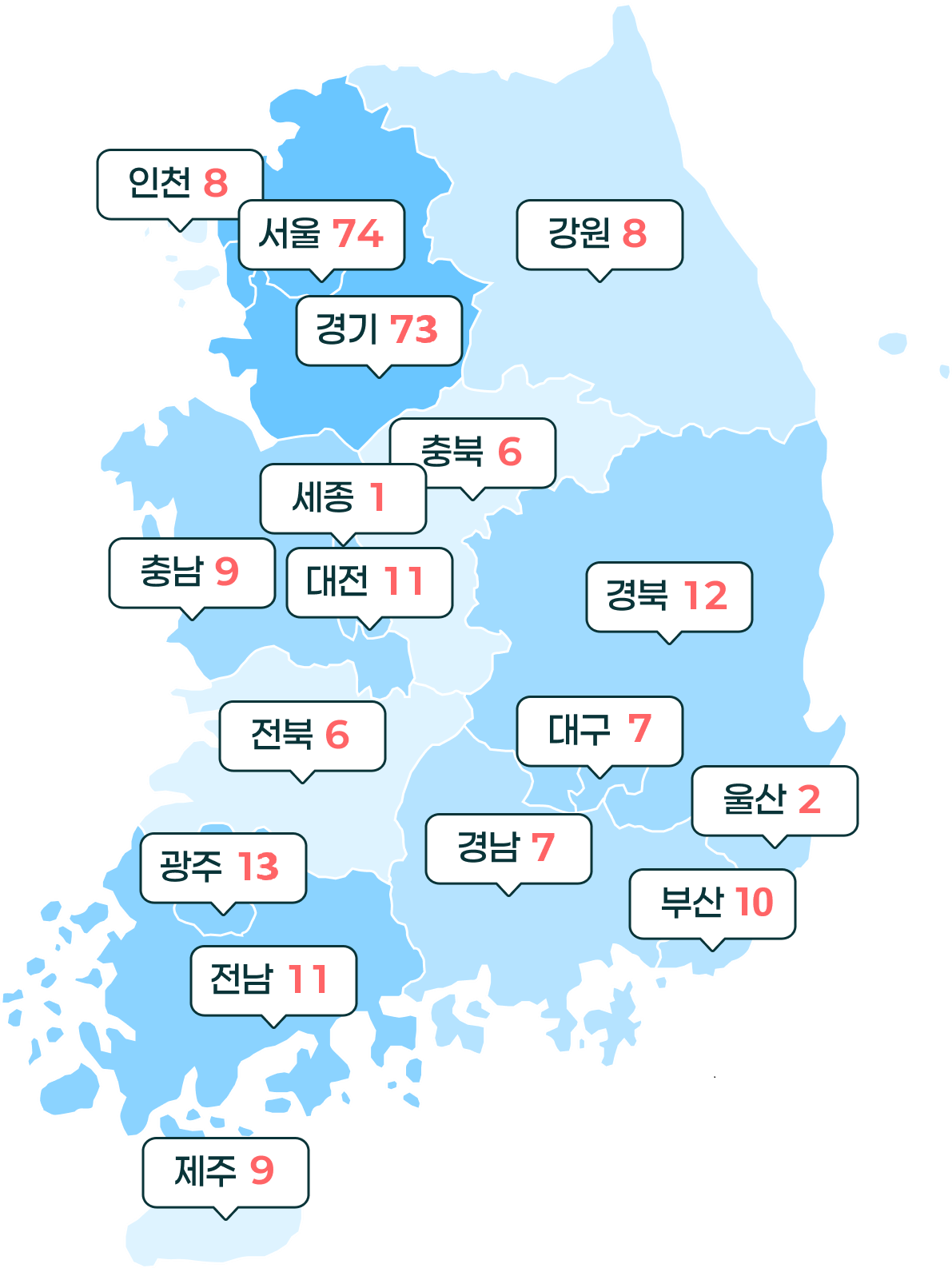 시도별 현황 지도